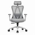 Cadeira de Escritório Ergonómica Giratória Cinzenta em Malha com Apoio de Cabeça 65 x 65 x 116-126 cm
