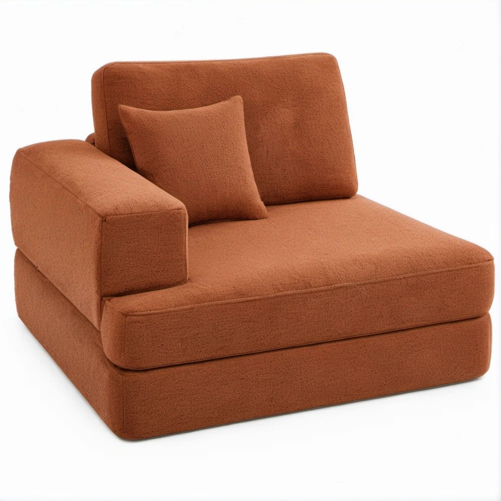 Poltrona Quadrada Terracota em Poliéster, 92 x 90 x 78 cm