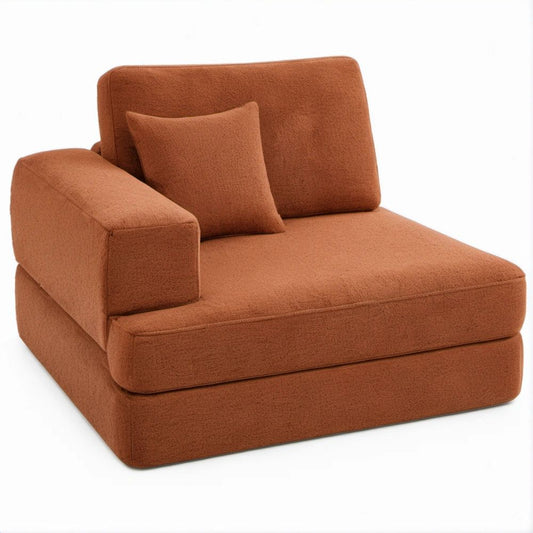 Poltrona Quadrada Terracota em Poliéster, 92 x 90 x 78 cm