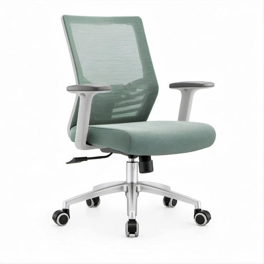 Cadeira de Escritório Ergonómica Verde-Claro com Encosto em Malha e Apoios de Braços, 62 x 62 x 95-105 cm